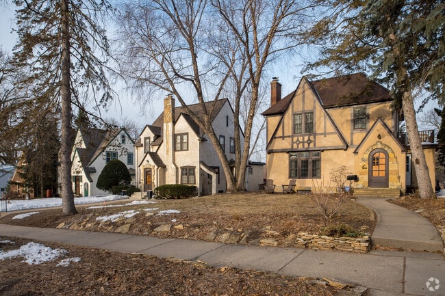 Tudor revival houses in the Northrop neighborhood in Minneapolis.