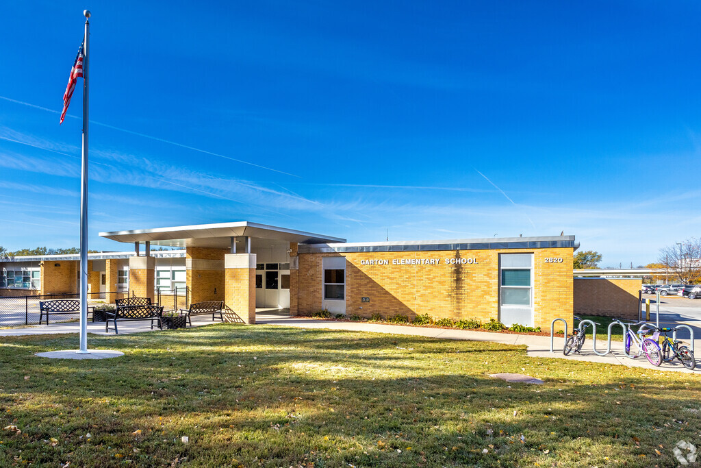 Welcoming front entrance of Garton Elementary.