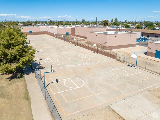 There are numerous basketball courts at Peralta School for students to enjoy a game of pick-up.