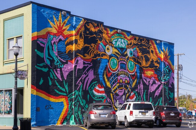 Giant and colorful building murals can been seen on almost every wall in downtown Jackson.