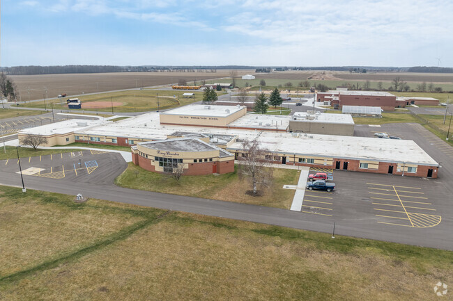 An aerial view of Fulton High/Middle School.