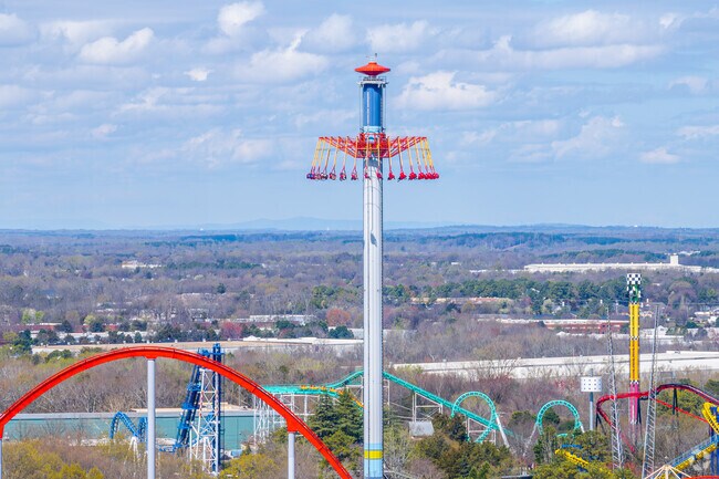 You'll find the adventurist flying high on the swing at Carowinds just outside of Yorkshire.