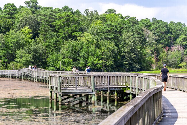 Newport News Park has miles of walking, biking, and multi use trails.