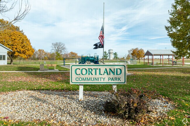 Cortland Community Park boasts open fields, a baseball diamond, and family fun.
