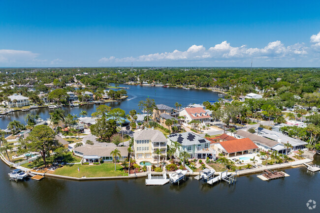 Downtown New Port Richey is a vibrant community with the Cotee river running through.