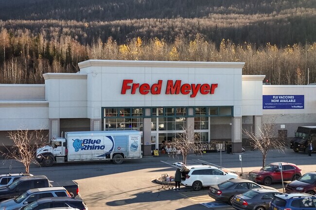 Find all your groceries and more at the Fred Meyer in nearby Eagle River.