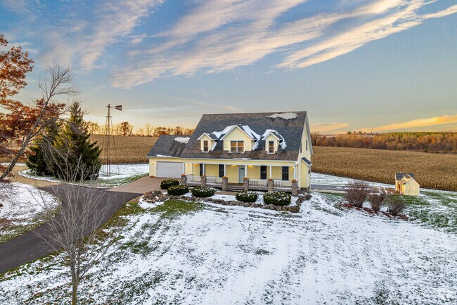 Rural homes with large front porches can be found in Emerald.