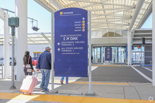 The Oakland Airport is serviced by many of the large airlines like Southwest.