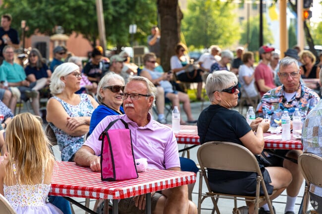 Downtown Fargo residents grab dinner before heading to the Free Summer Concert Series.