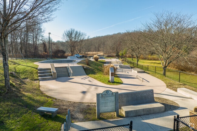 Dickinson Memorial Park offers a skate park with ramps and bowls for endless skateboard fun.