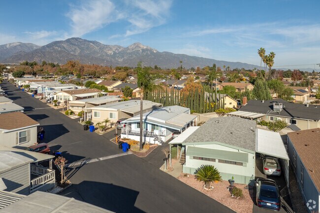 Manufactured housing communities lie just off 13th Street in Upland.