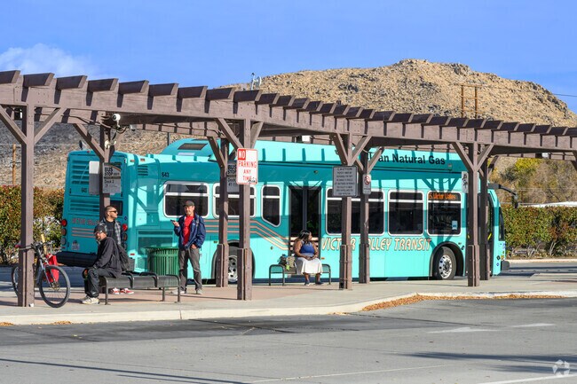 Victor Valley Transit buses stop throughout the Downtown Hesperia.