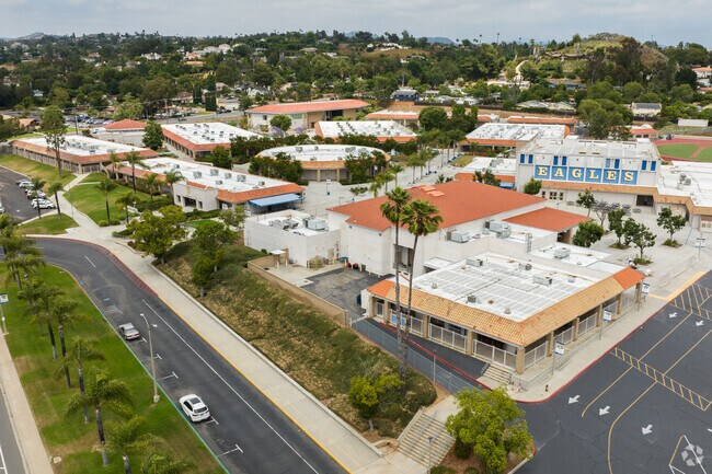 The south facing aerial showing the entire campus of San Pasqual High School Escondido.