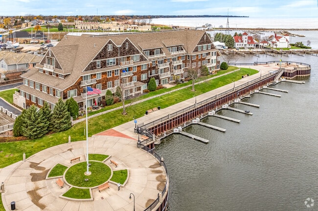 In Racine there are many homes right on the water.