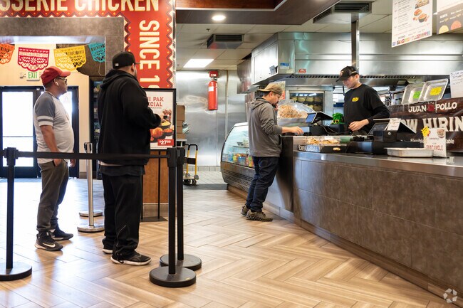 Juan Pollo is a popular local chain of rotisserie chicken restaurants.