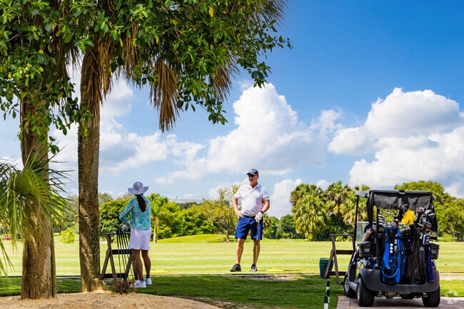 Golfers prepare for a day on the greens at Abacoa's beautiful golf course.