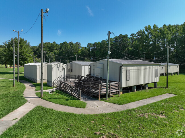 Portable classrooms accommodate additional students Hornets Nest Elementary.