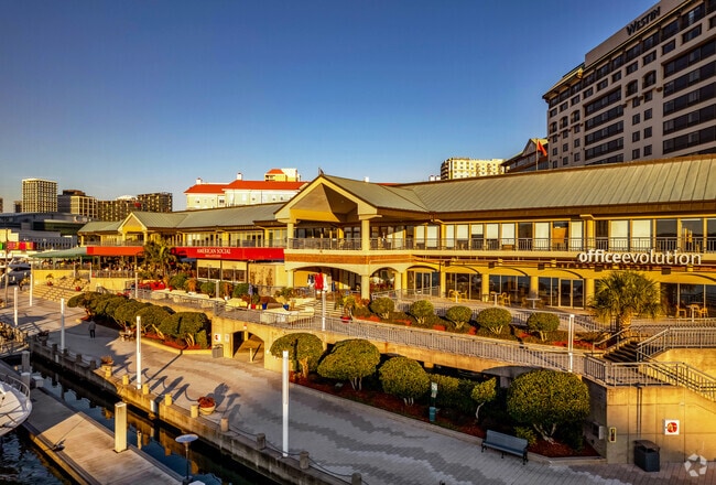 The Channelside Walkway Plaza is the point of many local businesses and shops in Harbour Island.