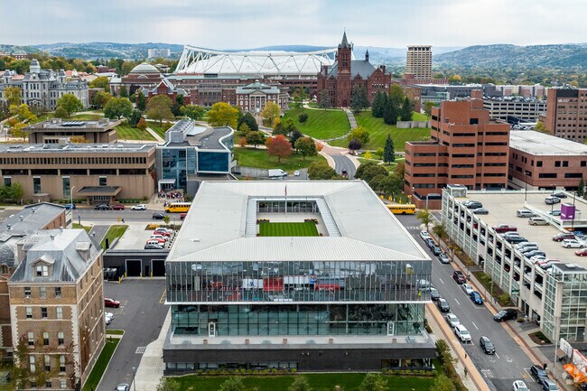 Syracuse University is only 8 miles from Fayetteville, NY.