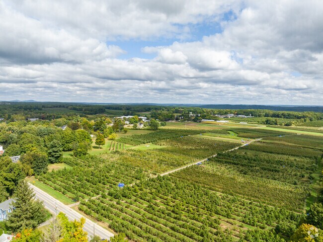 In Hollis, you can find large apple orchards, popular in the autumn months.