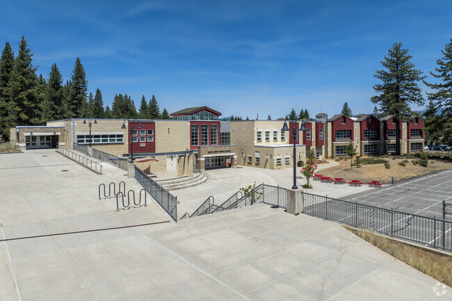 Students burn calories walking the stairs at Alder Creek Middle School.