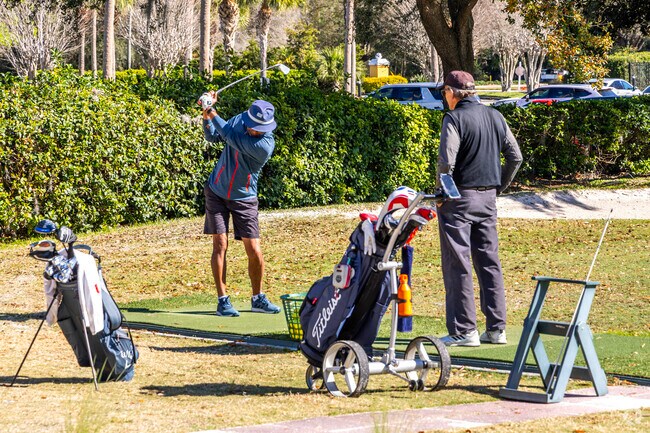 The golf enthusiast can play a round or take a lesson at the Tampa Palms Country Club.