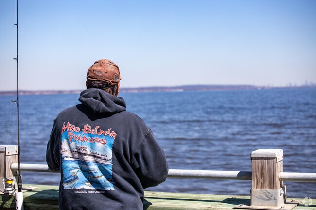 Union Beach residents enjoy quiet spots for fishing at local piers.