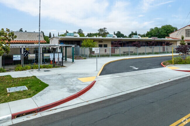 a journey of knowledge and growth as you enter the entrance of Magnolia Elementary School.