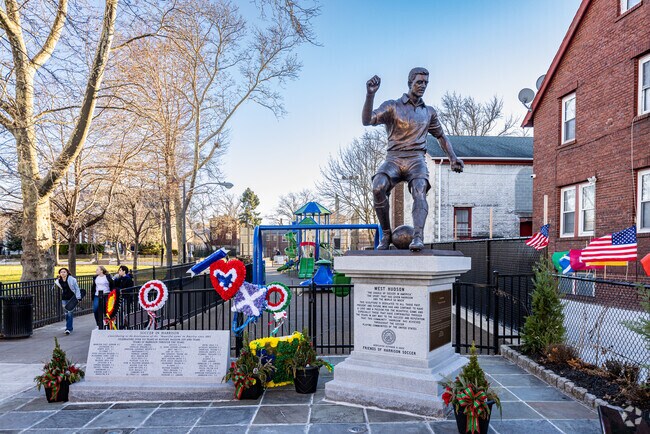 A monument to 'the beautiful game' [soccer] in Harrison.