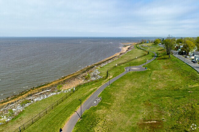 Old Bridge Waterfront Park in Laurence Harbor has a walking path that offers amazing views of New York.