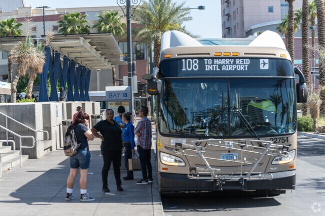 Residents of Downtown Las Vegas can easily commute using the public transit system.