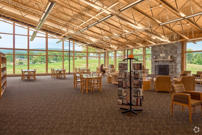 Curl up with a book by the fireplace at the Boonsboro Library.