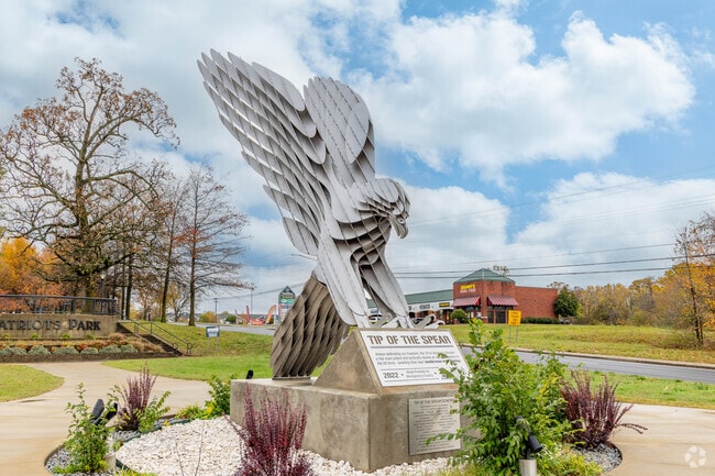 Tip of the Spear eagle sculpture pays tribute to the Clarksville 101st Airborne Division.