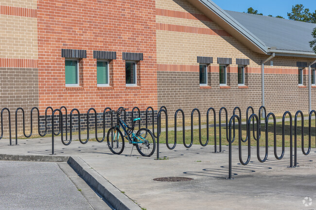 Philip Simmons Middle School students can ride and park bikes on campus.