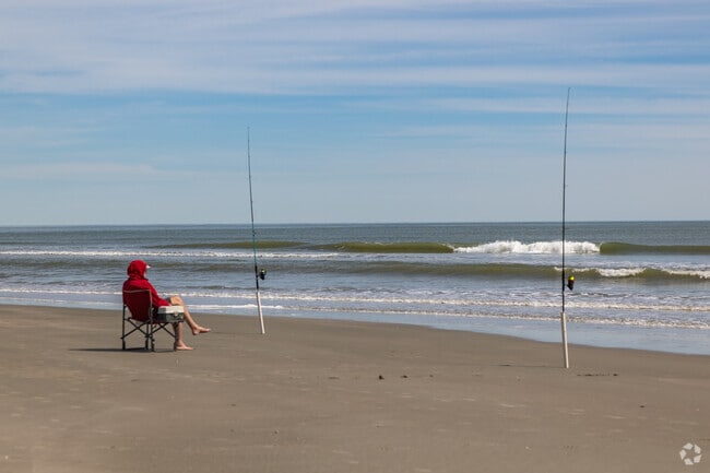 South Windermere residents enjoy fishing in the surf at nearby Folly Beach.