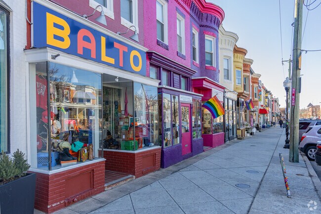 Hampden is a colorful stretch of shops, restaurants and bars in converted row houses.