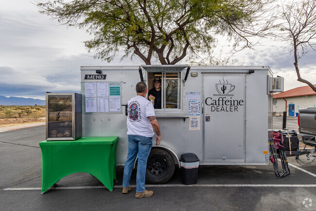 Corona de Tucson is supportive of small businesses like, Caffeine Dealer, which parks along Houghton Road.