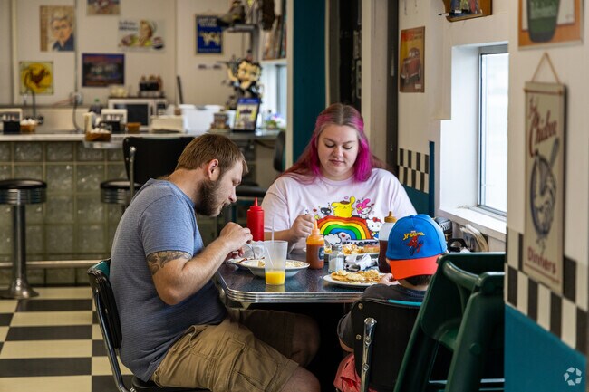 Nancy’s Main Street Diner features classic American comfort food in a welcoming, retro setting.
