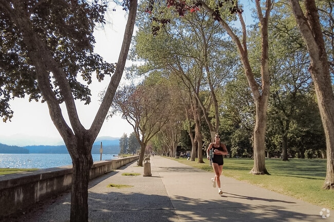 Run the trails 'round McEuen Park in Coeur d'Alene.