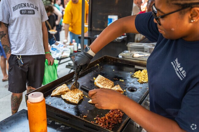 Head to Downtown Fargo near Tintes for weekend events such as the Red River Market.