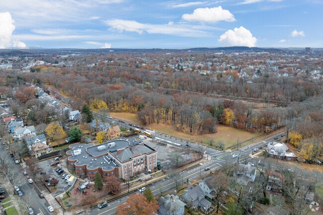 An aerial view of Edgewood Creative Thinking through STEAM Magnet School.