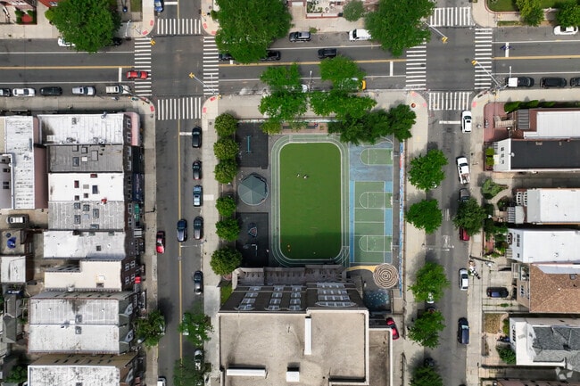 Overhead view of P.S. 176 Ovington School.