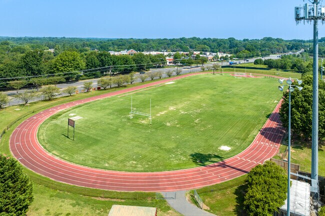 The Quail Hollow Middle School running track in Charlotte, NC.