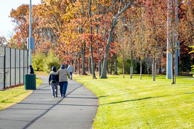 Take a stroll on a beautiful day at Veterans Park.