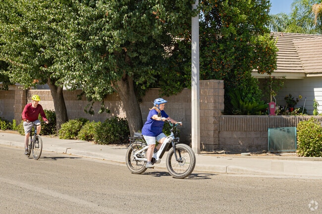 Families enjoy biking along the residential streets of Southwest Porterville.