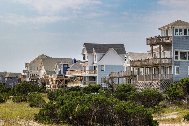 Waves has gorgeous oceanfront homes with large balconies on the Outer Banks.