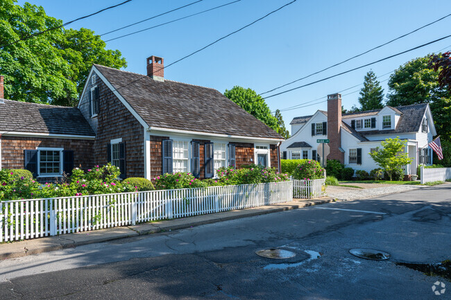 White picket fences are a trademark of Edgartown homes in the downtown area.
