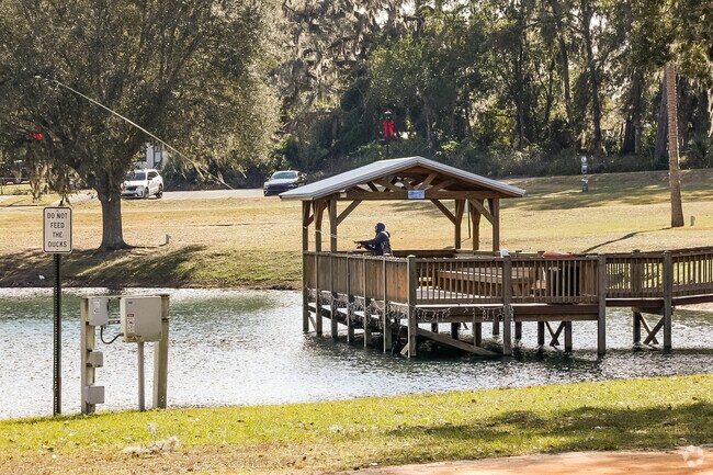 Residents can fish on pier at Lake Lilian in Belleview.