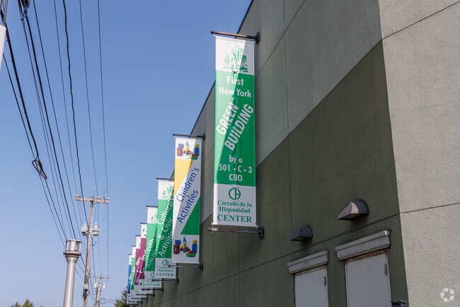 Banners display all the different activities the school has to offer.
