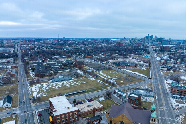 West Grand River Avenue connects Woodbridge to Downtown Detroit.